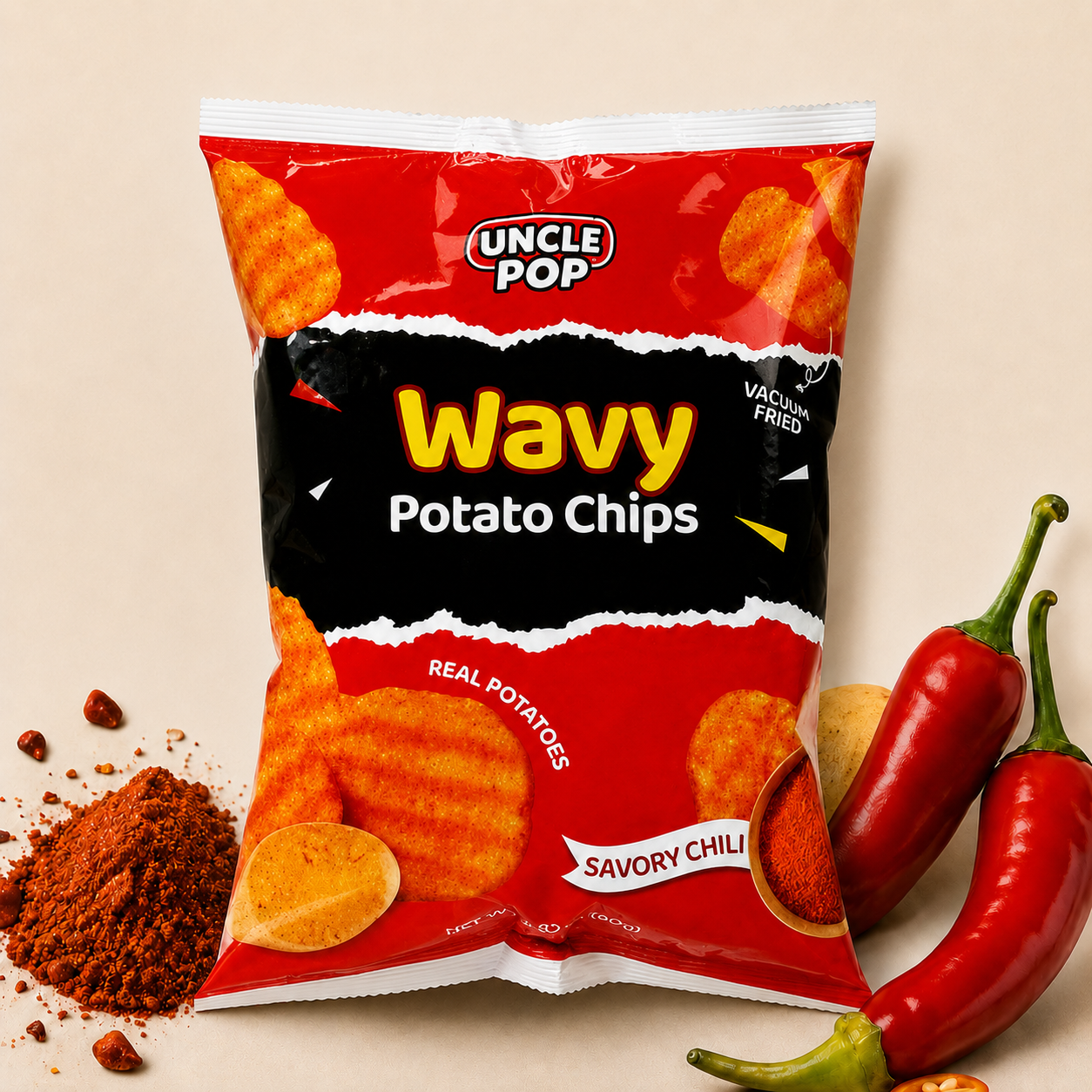 Wavy Potato Chips – Savory Chili